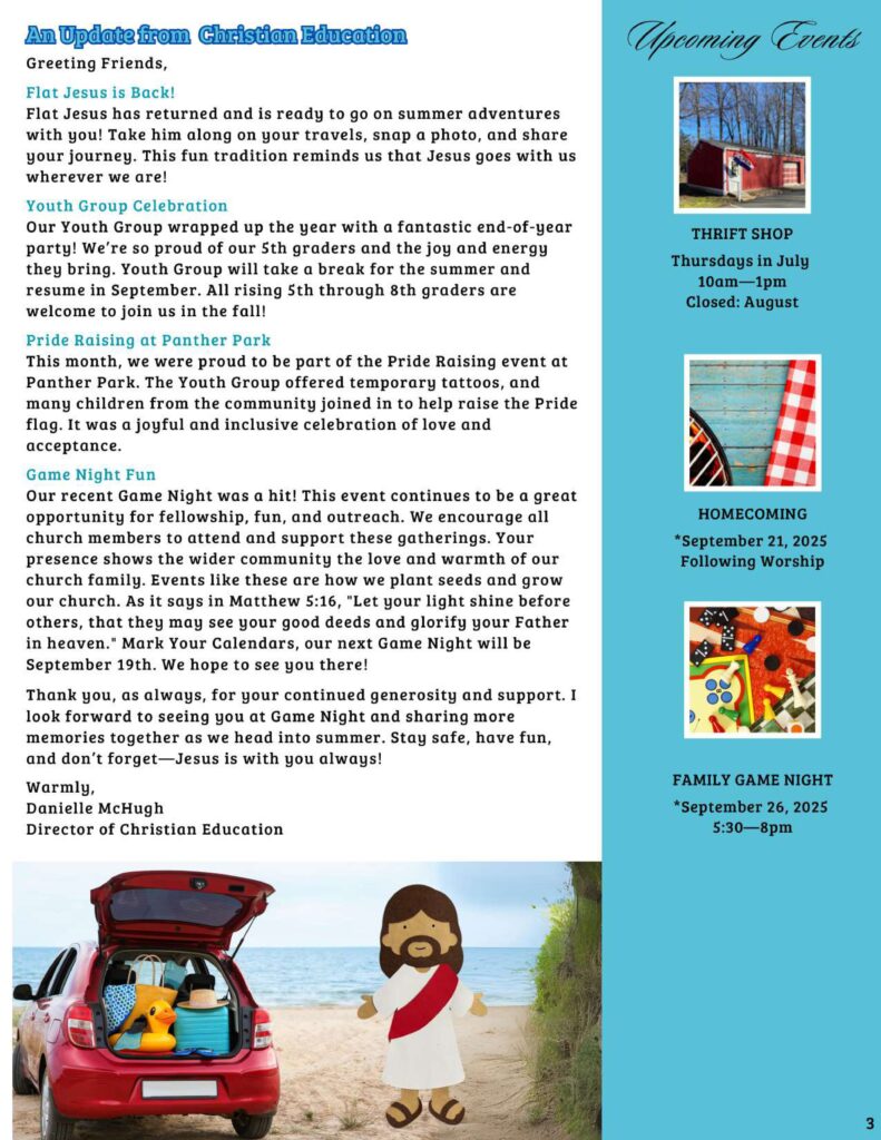 Community Church of Cedar Grove Newsletter July/August 2025