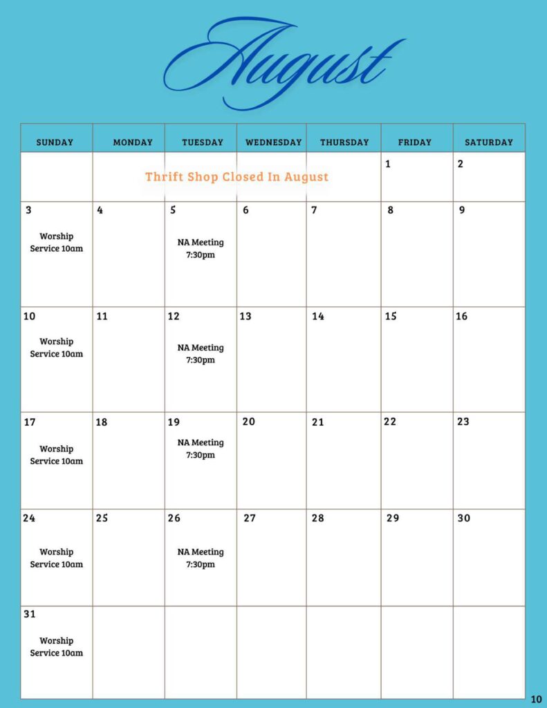 Community Church of Cedar Grove Newsletter July/August 2025