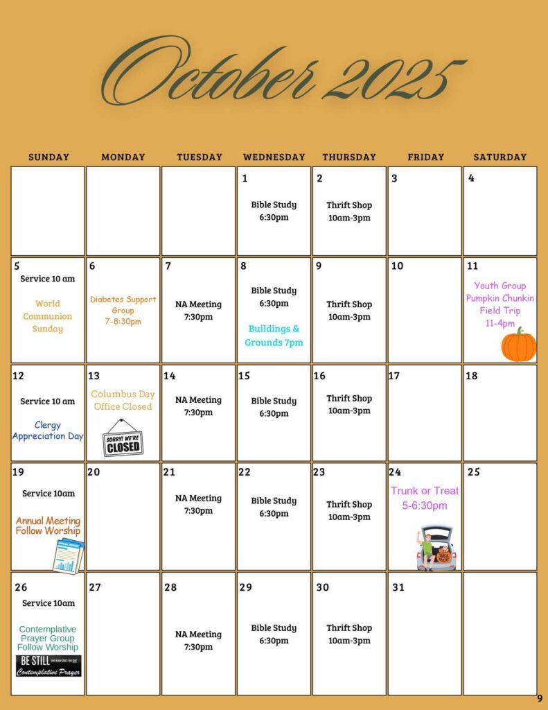 Community Church of Cedar Grove Newsletter October 2025
