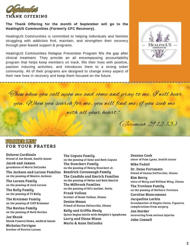 Community Church of Cedar Grove Newsletter September 2025