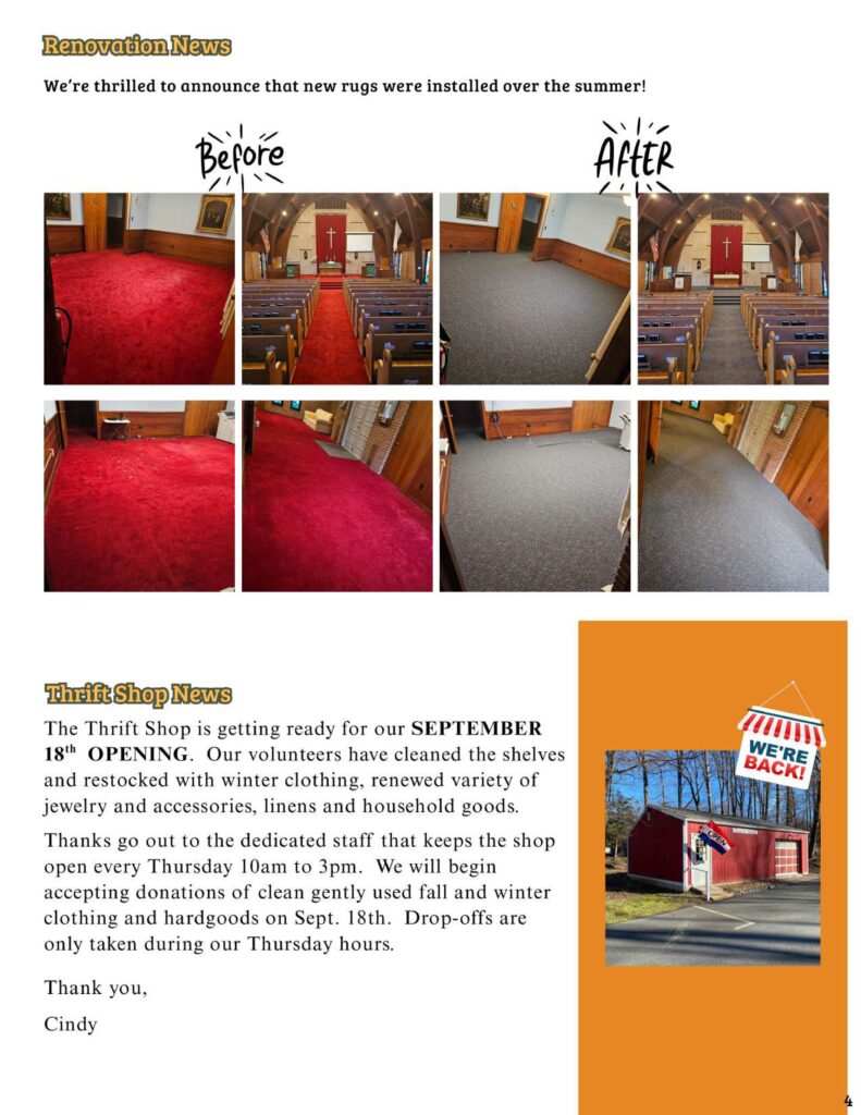 Community Church of Cedar Grove Newsletter September 2025