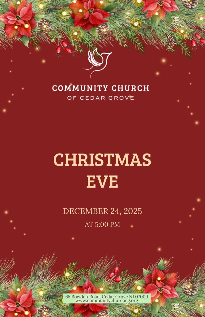 Community Church of Cedar Grove Sunday Bulletin - Christmas Eve, December 24, 2025