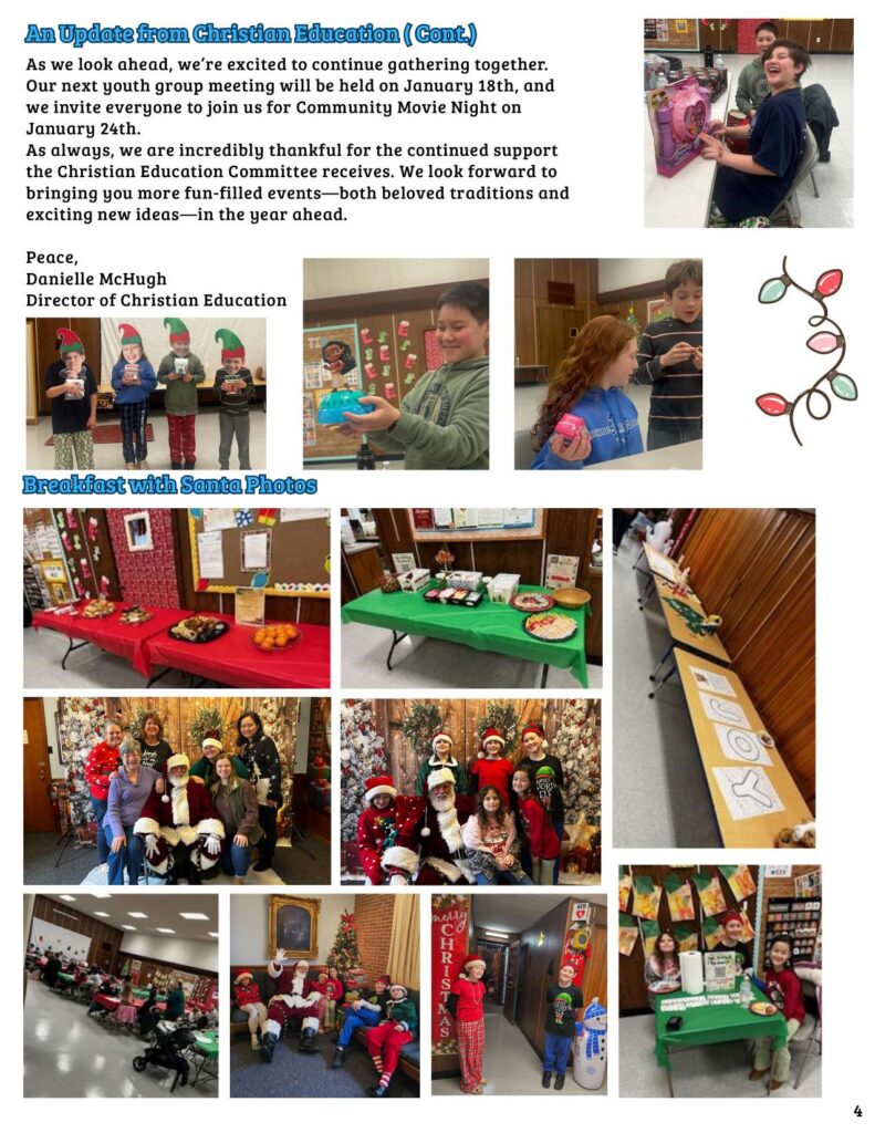 Community Church of Cedar Grove Newsletter January 2026